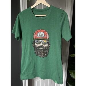 Wild Tribute Green Graphic Print Cotton Poly Blend Men's S Short Sleeve Tee